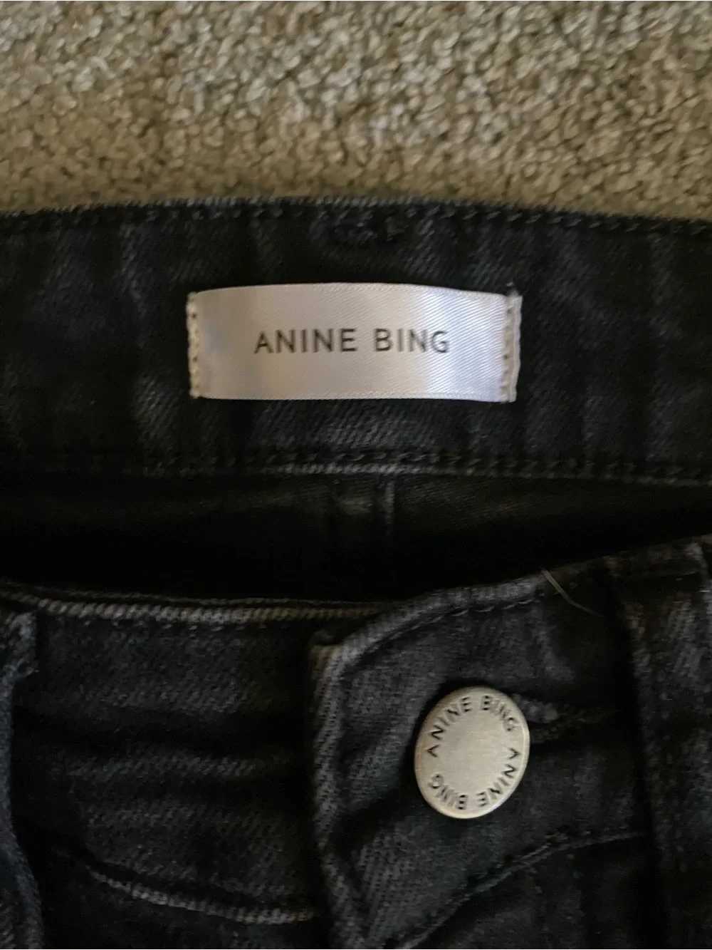 Anine Bing Black High-Rise Denim Jeans 24 - Picture 3 of 10